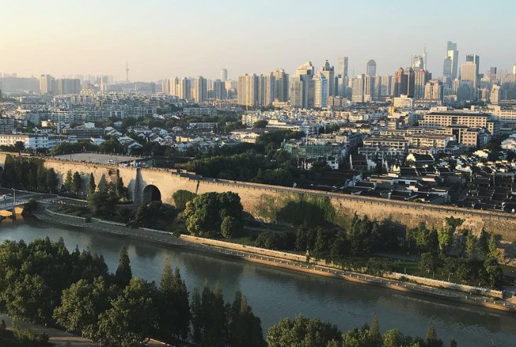 Nanjing city skyline showing modern growth