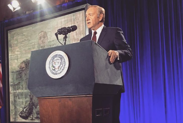 Kevin Spacey looking hopeful in spotlight