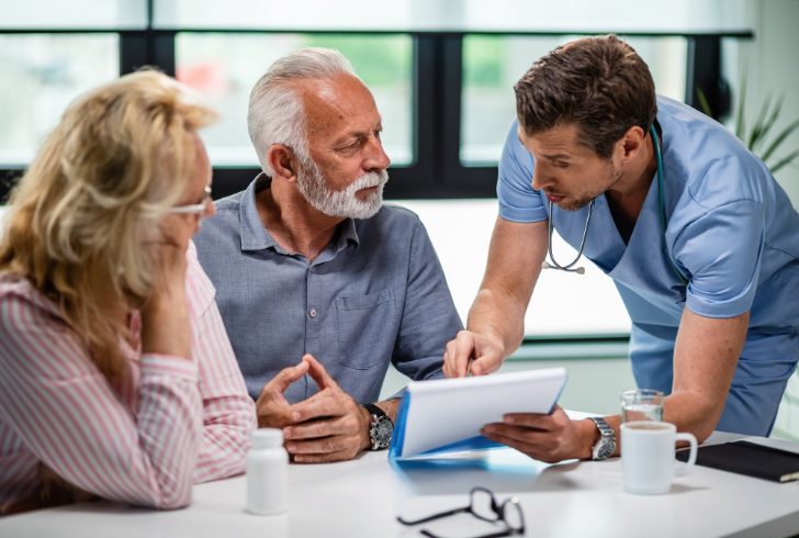 Senior couple at medical appointment