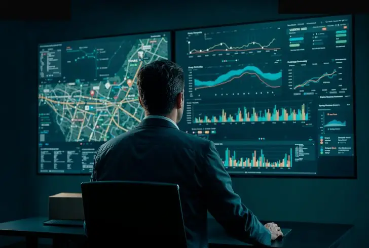 Investor analyzing space tech data