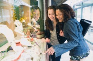 Women window shopping