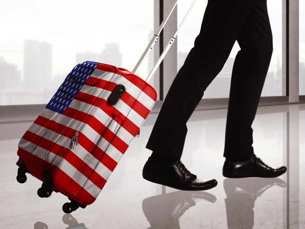 Suitcase With USA Flag Pattern