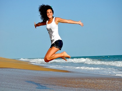 jumping woman