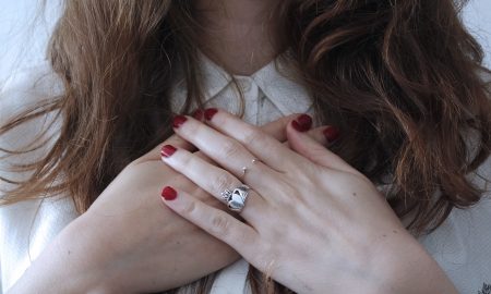 woman holding heart