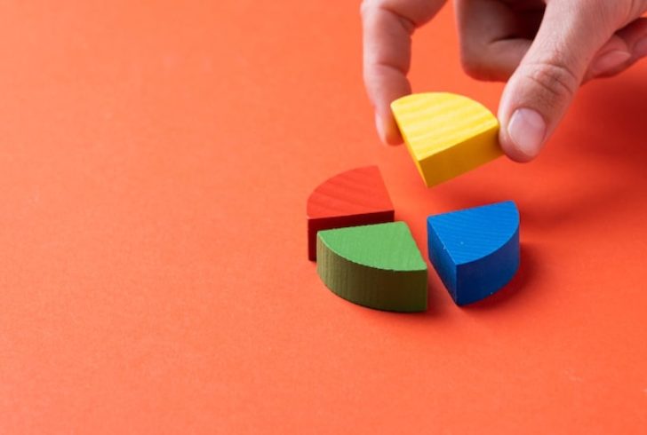 Hands hold balanced investment pie